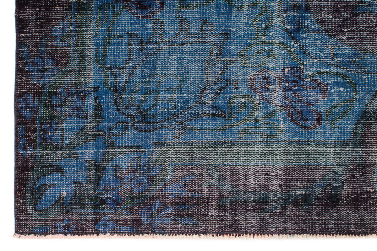 7x10 Dark Purple and Navy Turkish Overdyed Rug