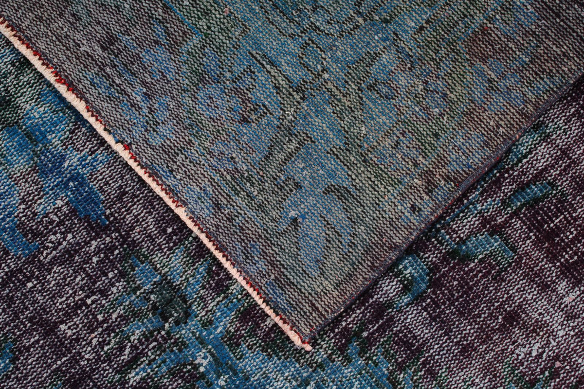 7x10 Dark Purple and Navy Turkish Overdyed Rug