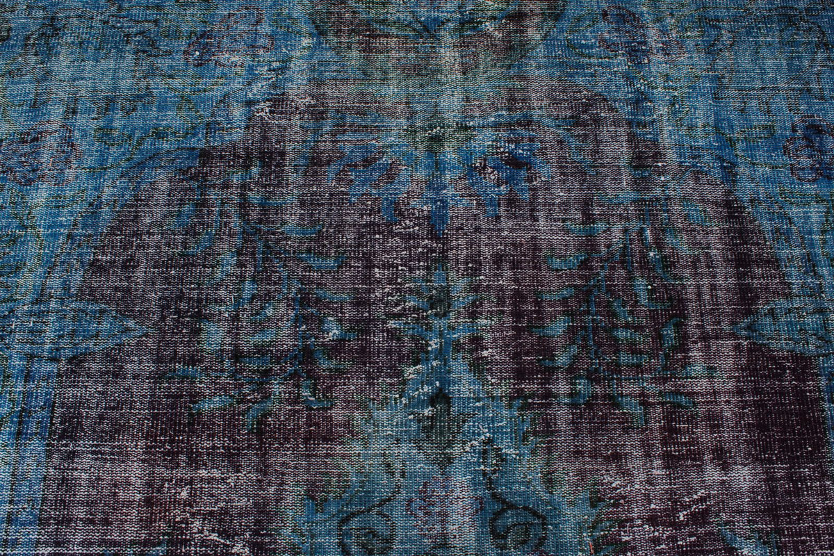 7x10 Dark Purple and Navy Turkish Overdyed Rug