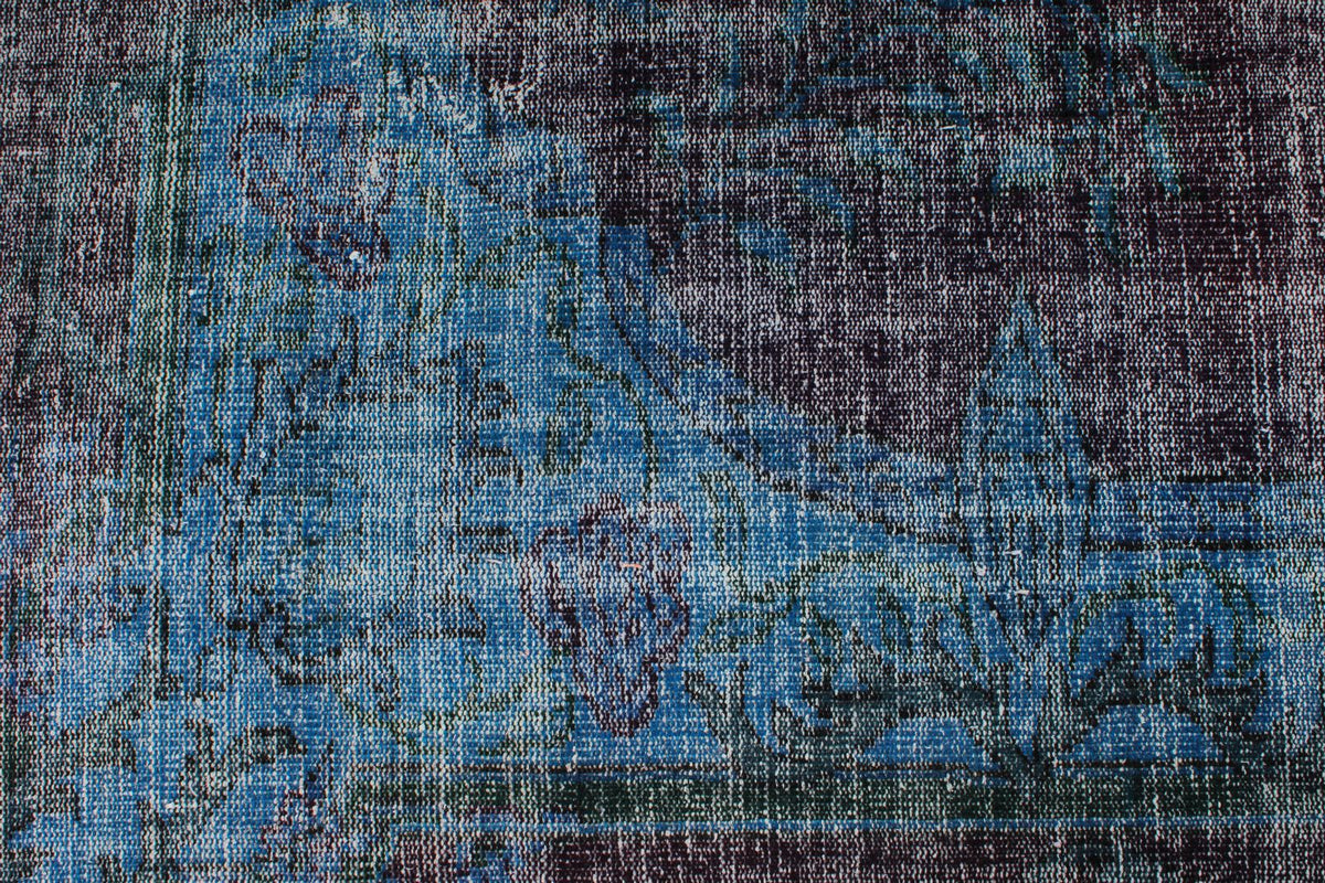 7x10 Dark Purple and Navy Turkish Overdyed Rug