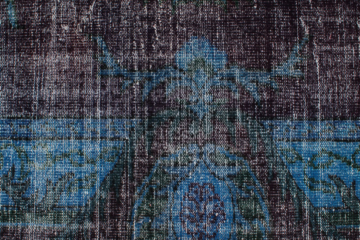 7x10 Dark Purple and Navy Turkish Overdyed Rug