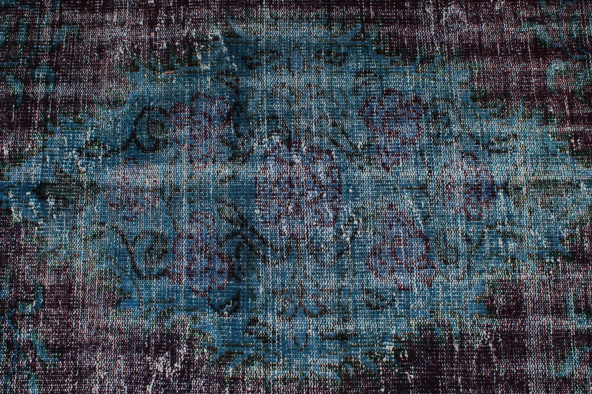 7x10 Dark Purple and Navy Turkish Overdyed Rug