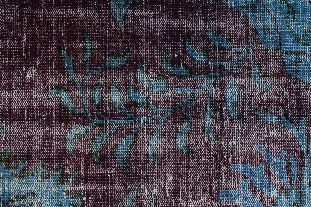 7x10 Dark Purple and Navy Turkish Overdyed Rug