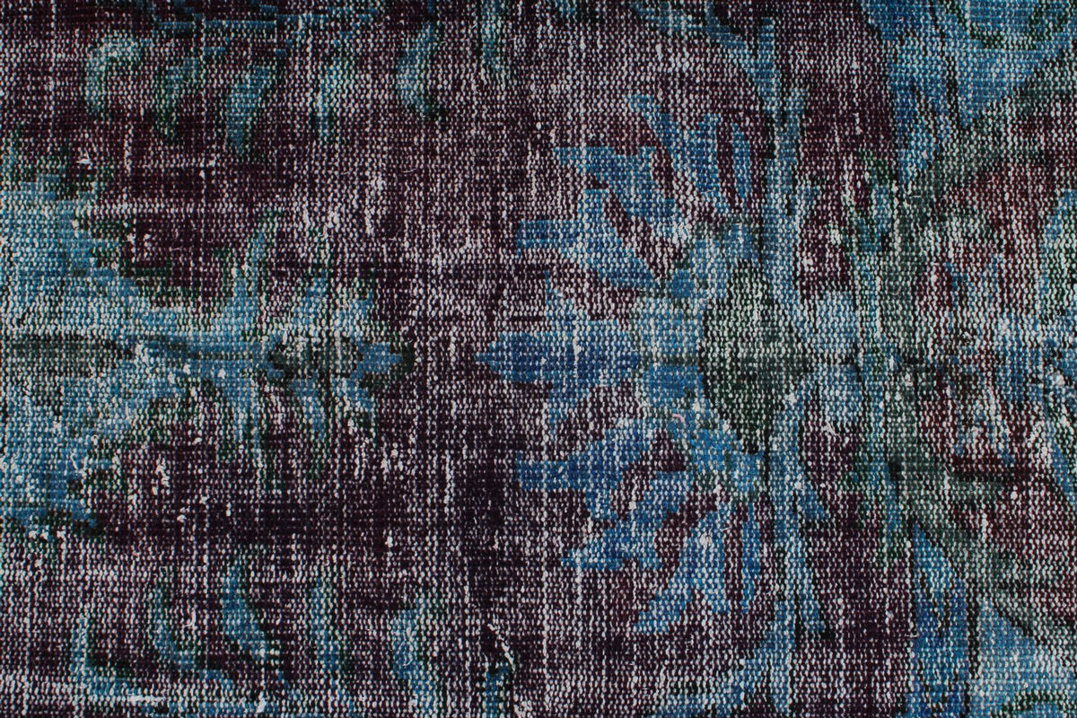 7x10 Dark Purple and Navy Turkish Overdyed Rug