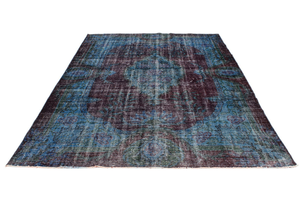7x10 Dark Purple and Navy Turkish Overdyed Rug