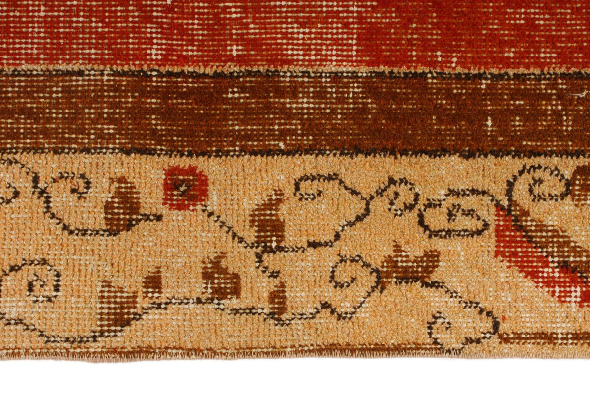 6x11 Orange and Beige Turkish Overdyed Rug