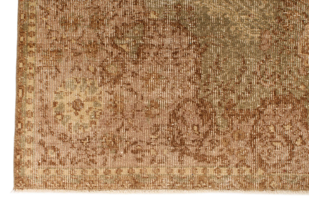 6x9 Ivory and Multicolor Turkish Overdyed Rug