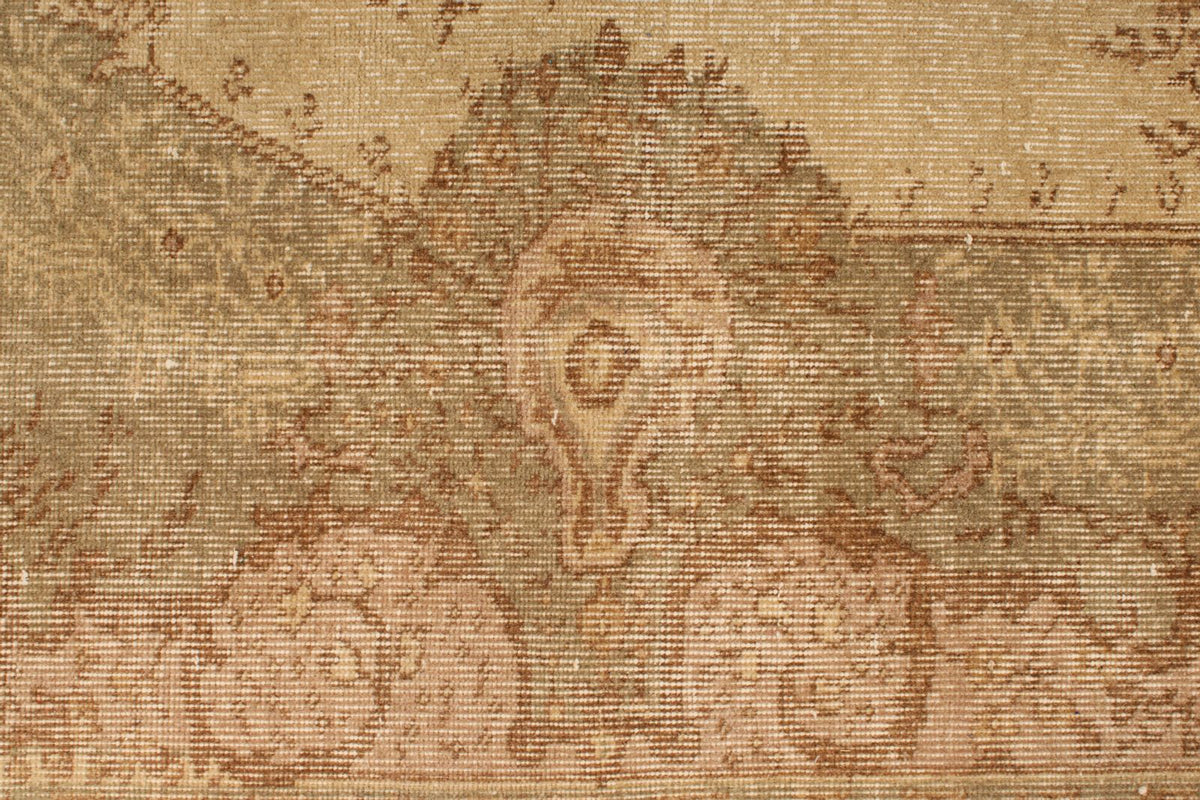 6x9 Ivory and Multicolor Turkish Overdyed Rug