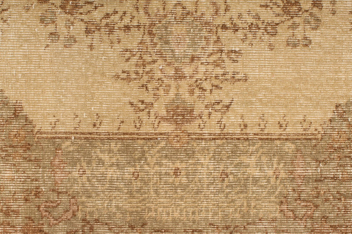 6x9 Ivory and Multicolor Turkish Overdyed Rug