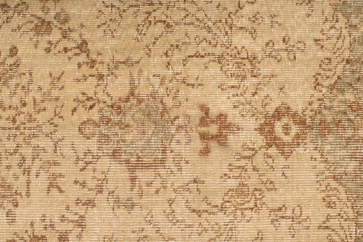 6x9 Ivory and Multicolor Turkish Overdyed Rug