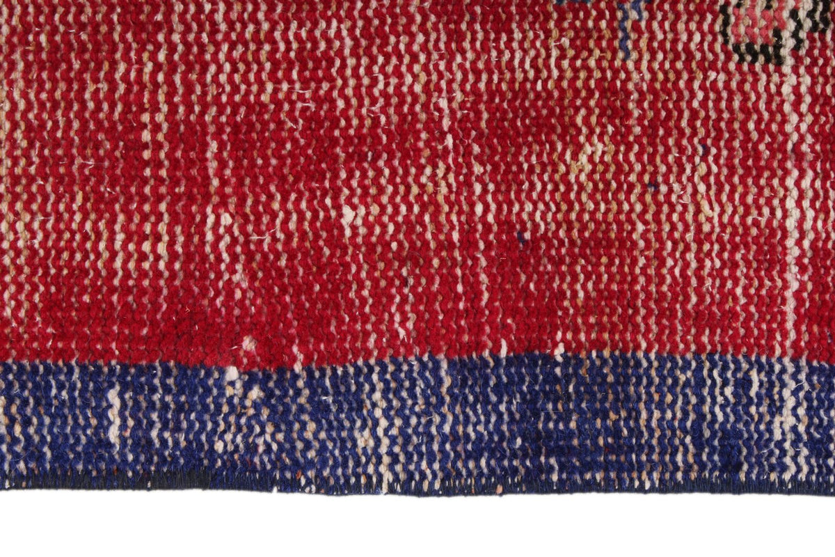 5x8 Red and Navy Turkish Overdyed Rug