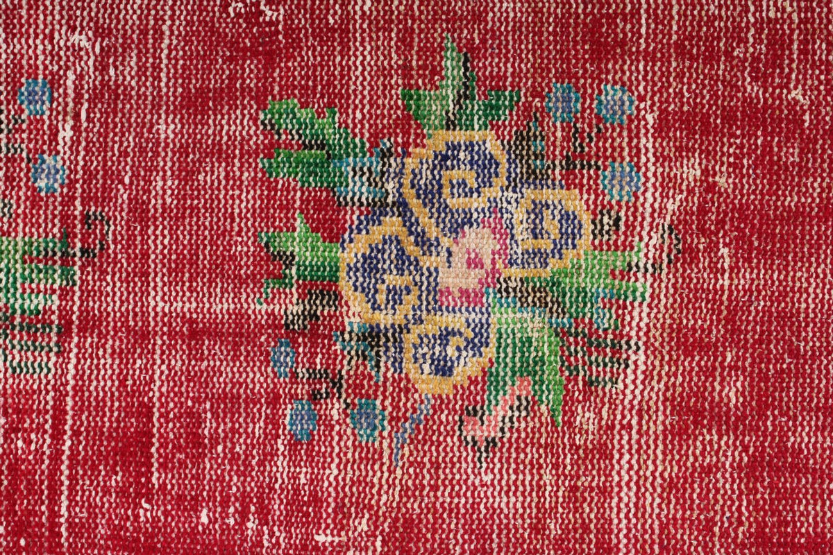 5x8 Red and Navy Turkish Overdyed Rug