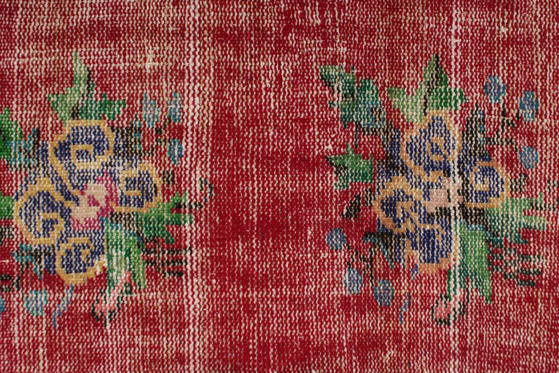 5x8 Red and Navy Turkish Overdyed Rug