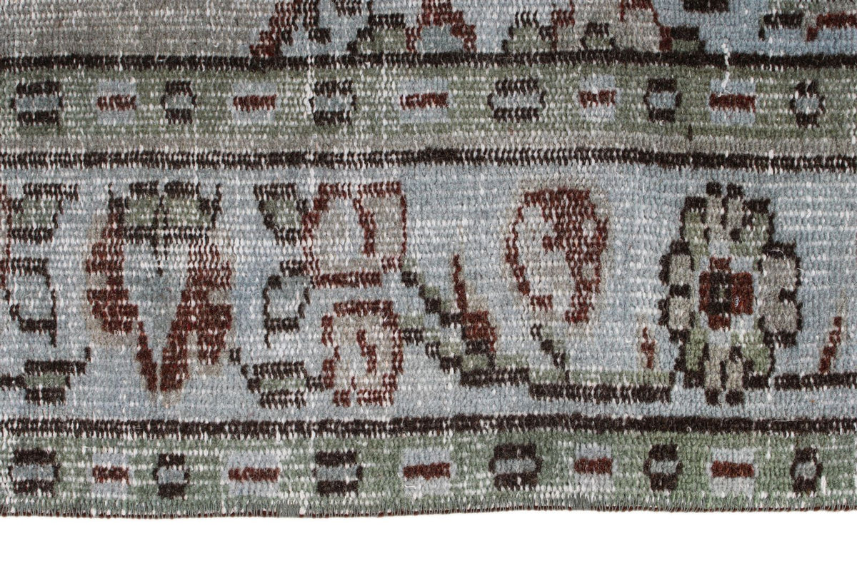 5x9 Blue and Multicolor Turkish Overdyed Rug