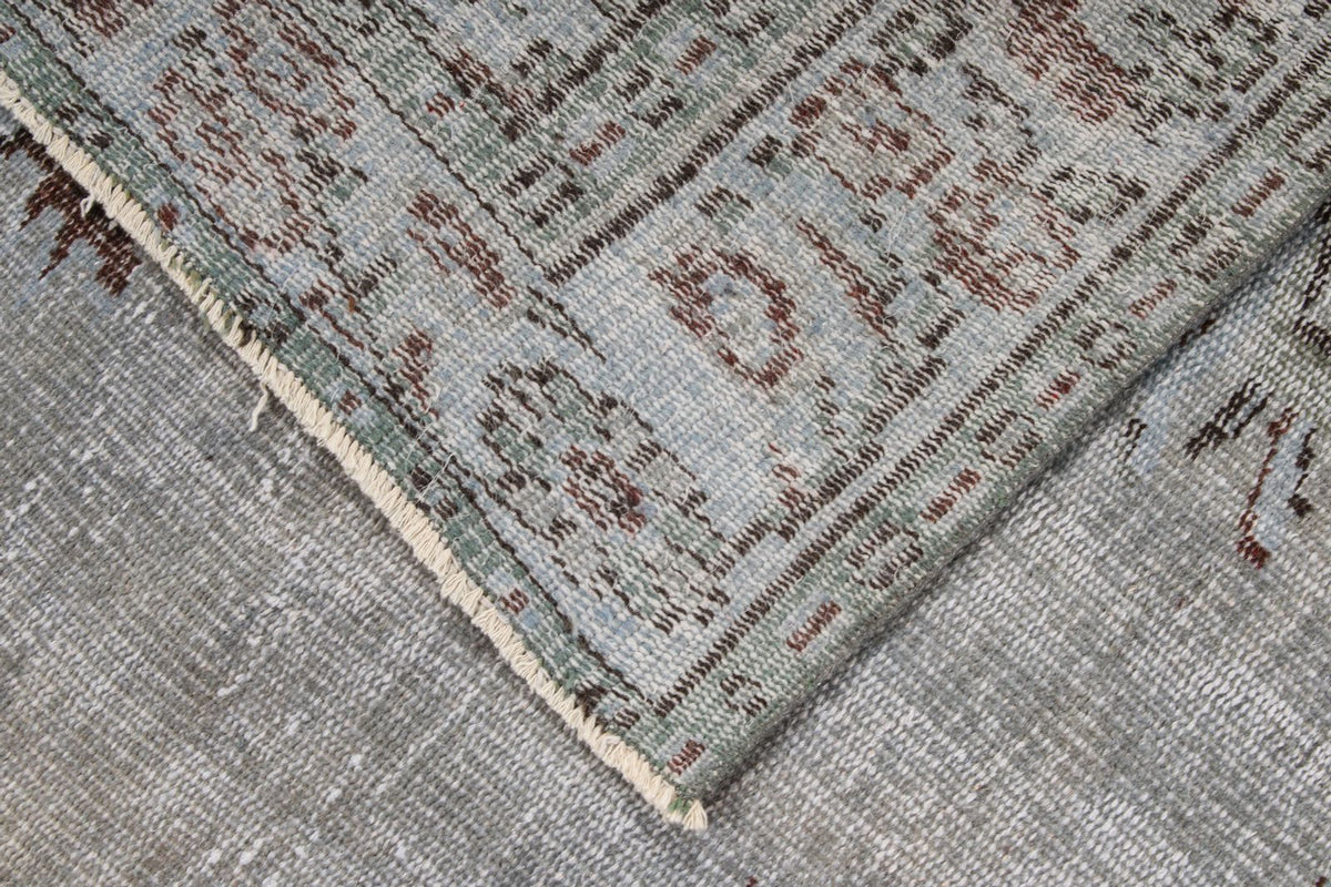5x9 Blue and Multicolor Turkish Overdyed Rug