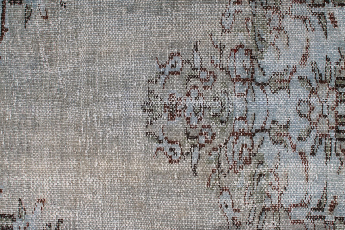 5x9 Blue and Multicolor Turkish Overdyed Rug
