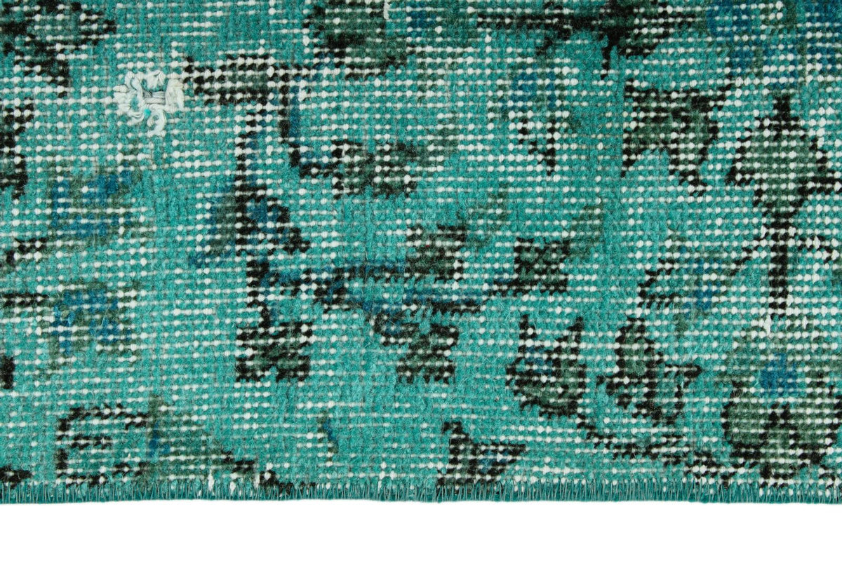 5x8 Turquoıse and Black Anatolian Turkish Tribal Rug