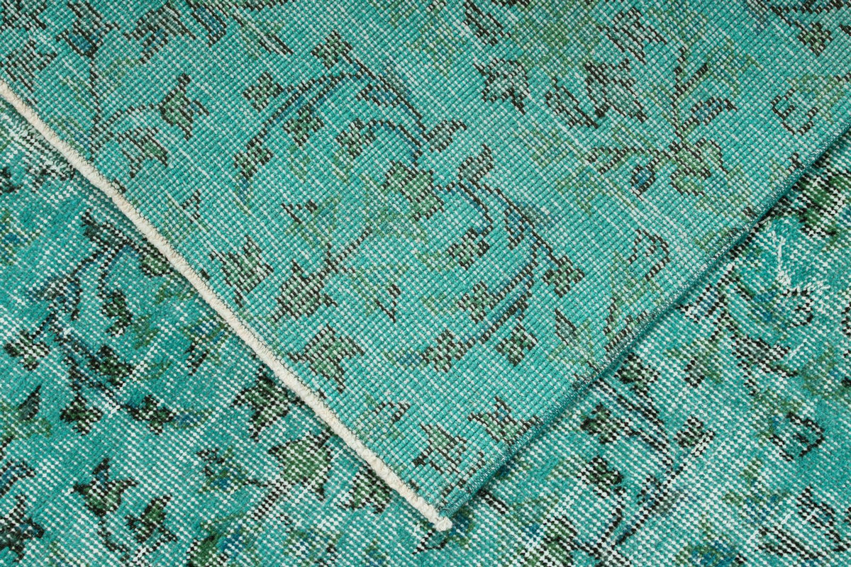 5x8 Turquoıse and Black Anatolian Turkish Tribal Rug