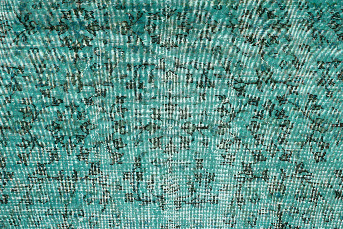 5x8 Turquoıse and Black Anatolian Turkish Tribal Rug