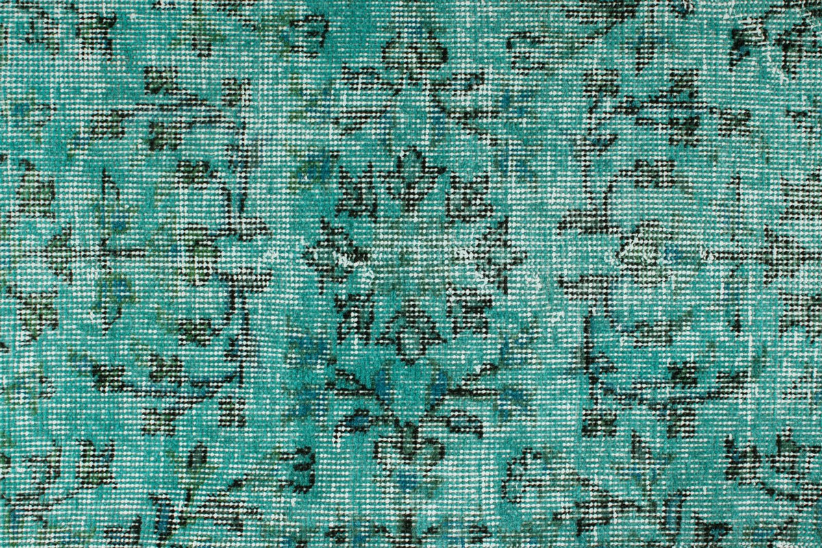 5x8 Turquoıse and Black Anatolian Turkish Tribal Rug