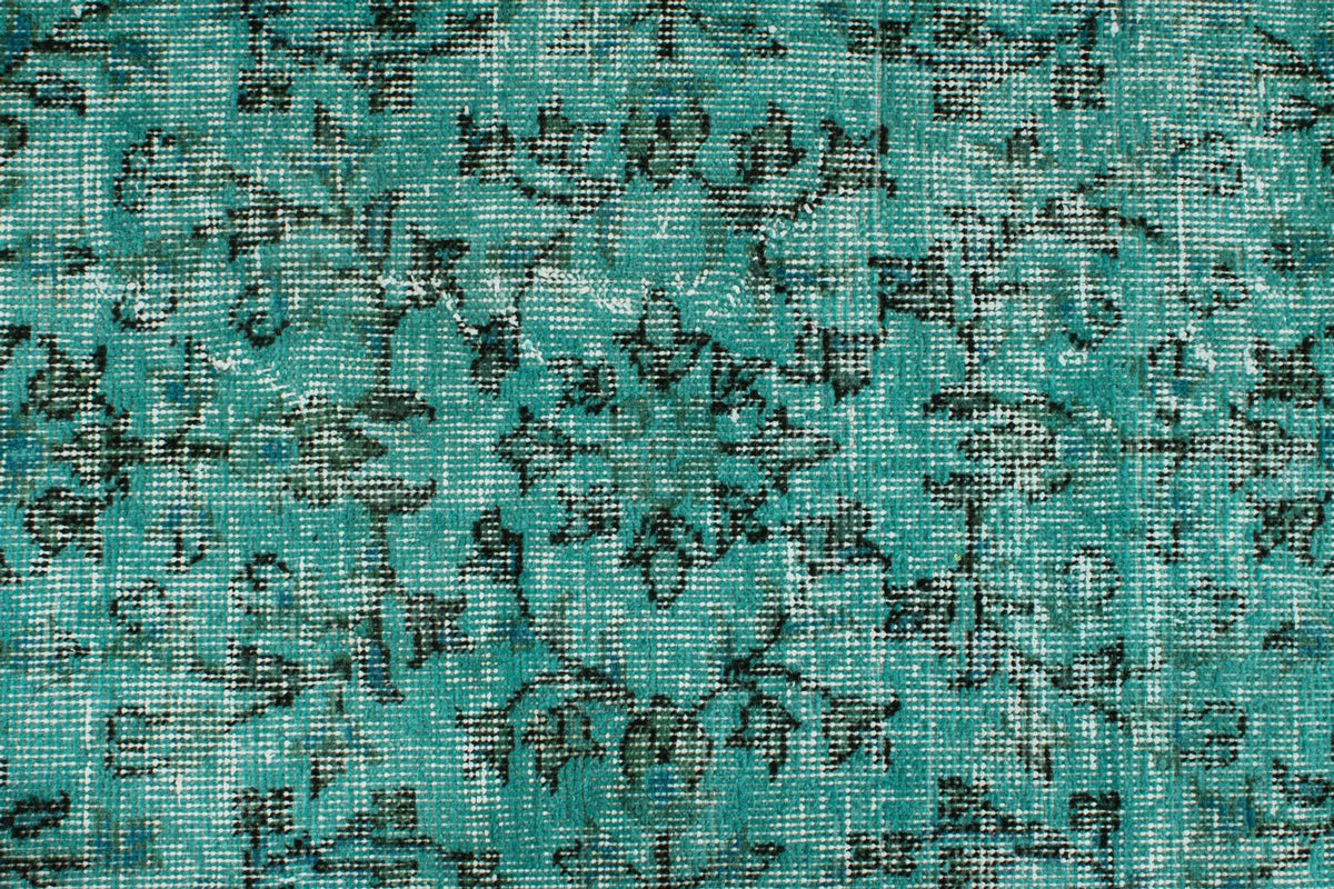 5x8 Turquoıse and Black Anatolian Turkish Tribal Rug