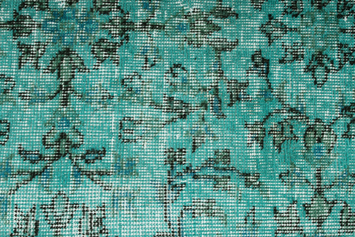 5x8 Turquoıse and Black Anatolian Turkish Tribal Rug