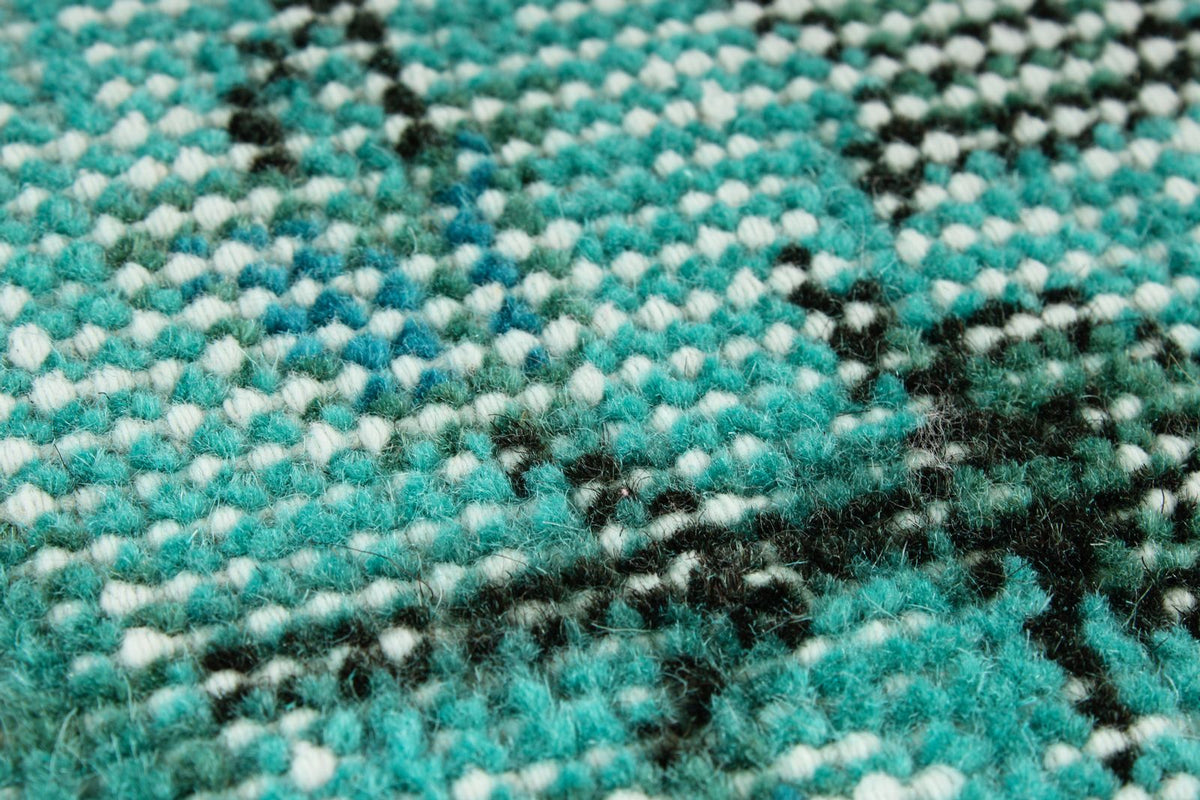 5x8 Turquoıse and Black Anatolian Turkish Tribal Rug