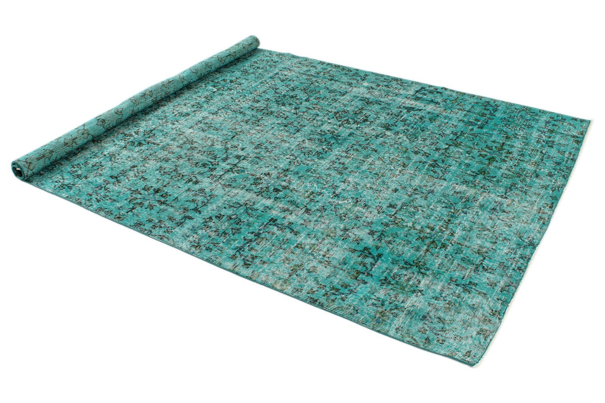 5x8 Turquoıse and Black Anatolian Turkish Tribal Rug