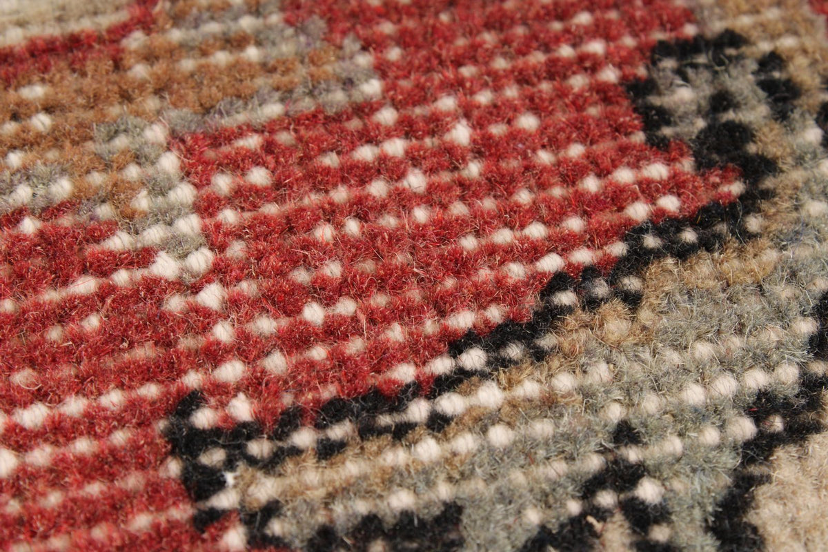 5x9 Dark Red and Multicolor Turkish Overdyed Rug