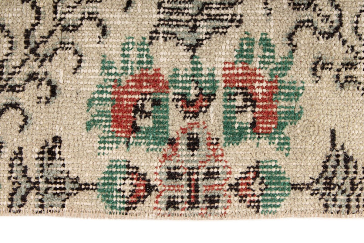 5x10 Ivory and Multicolor Anatolian Turkish Tribal Rug