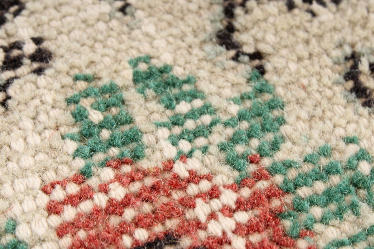 5x10 Ivory and Multicolor Anatolian Turkish Tribal Rug