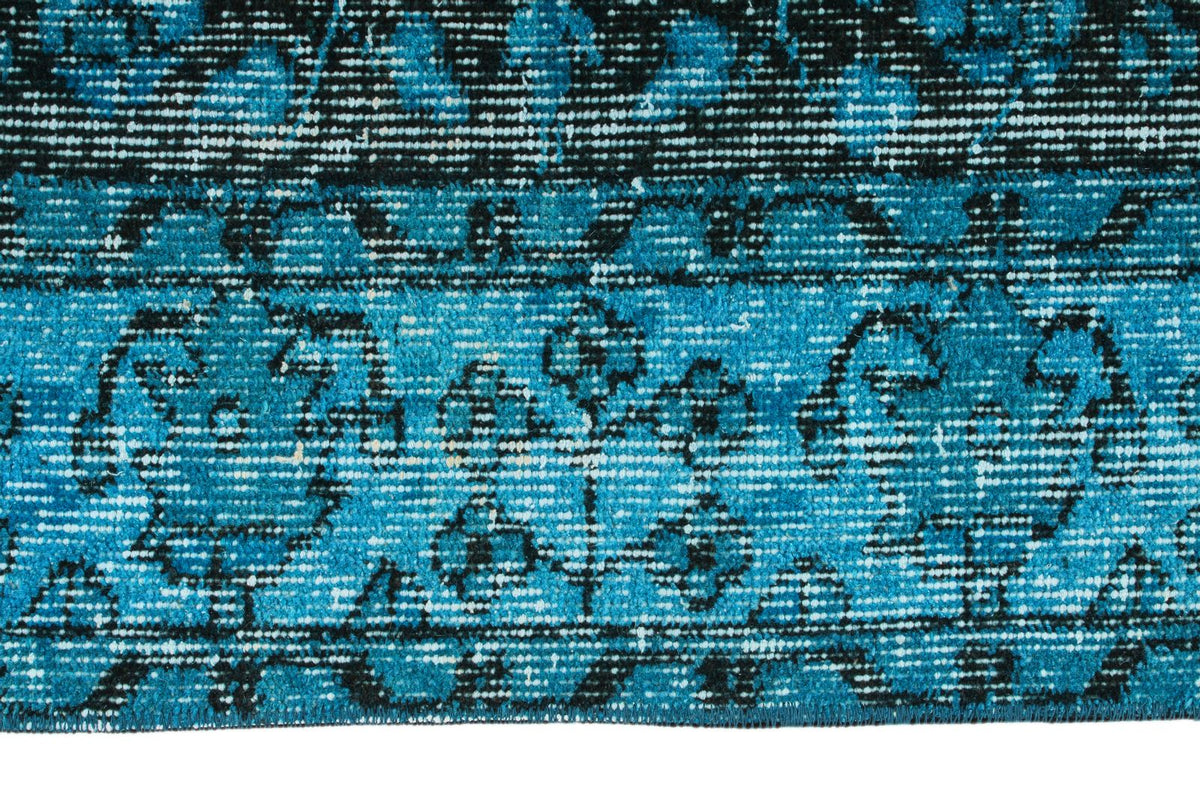 5x9 Blue and Black Anatolian Turkish Tribal Rug