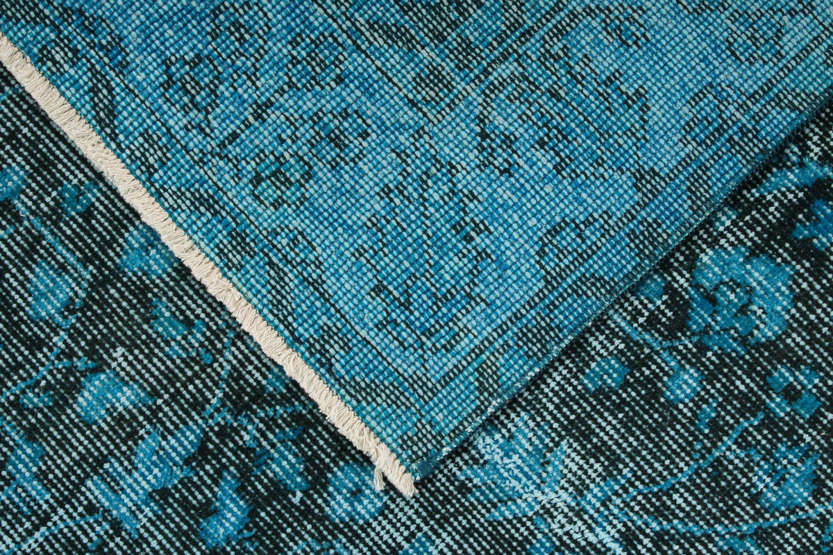 5x9 Blue and Black Anatolian Turkish Tribal Rug