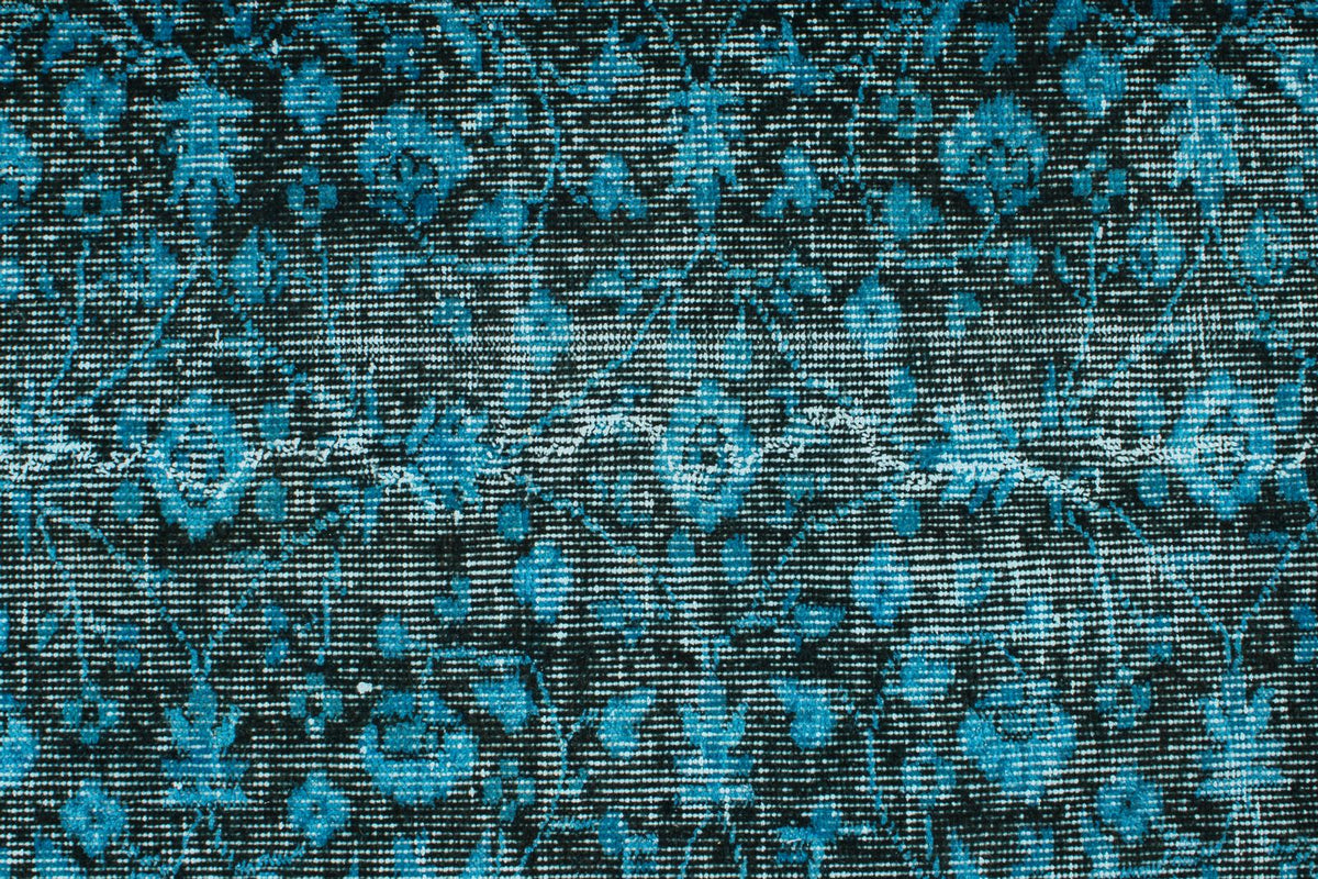 5x9 Blue and Black Anatolian Turkish Tribal Rug