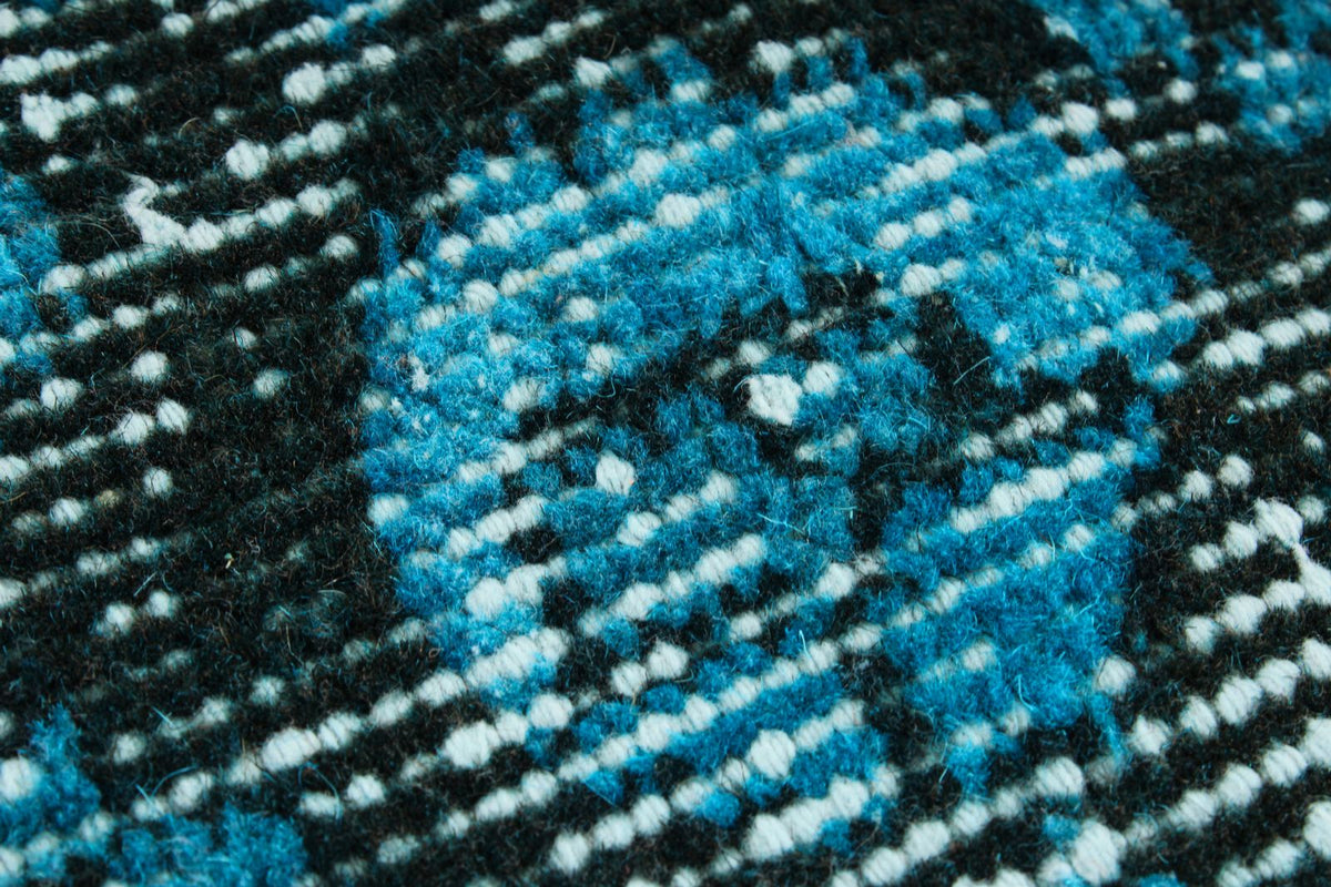 5x9 Blue and Black Anatolian Turkish Tribal Rug