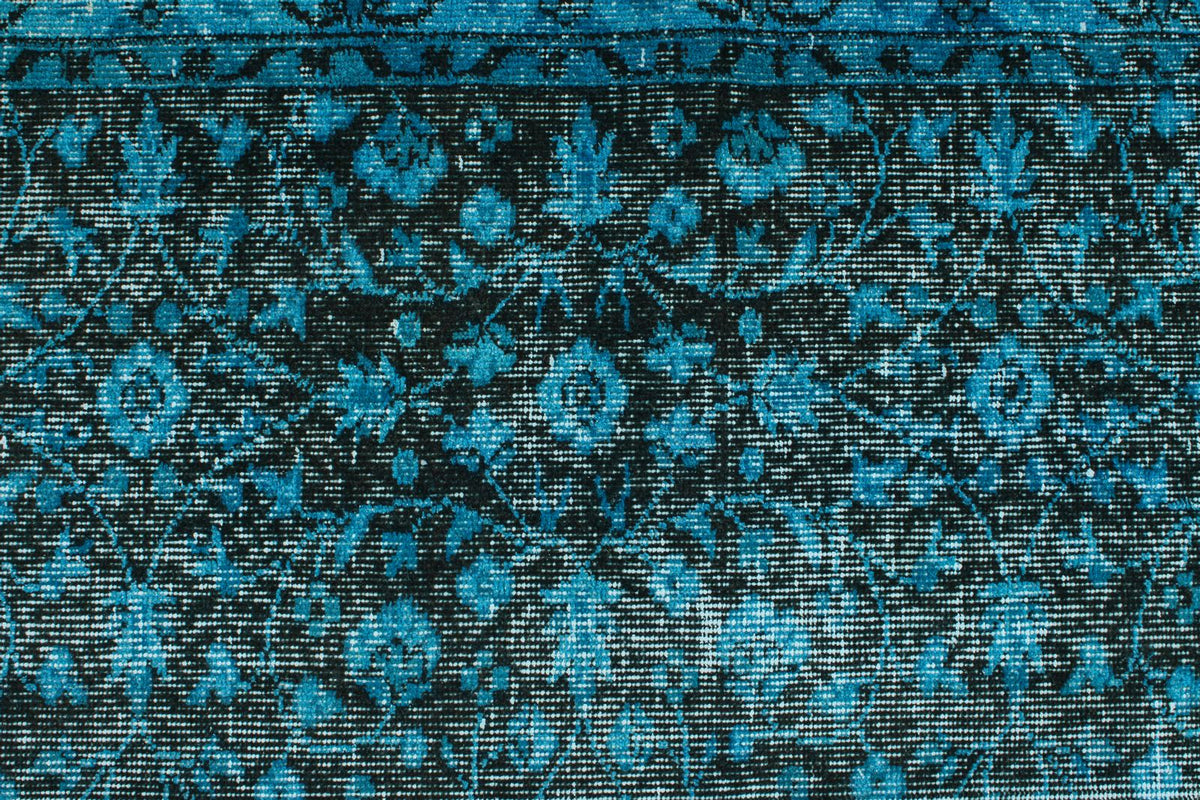 5x9 Blue and Black Anatolian Turkish Tribal Rug