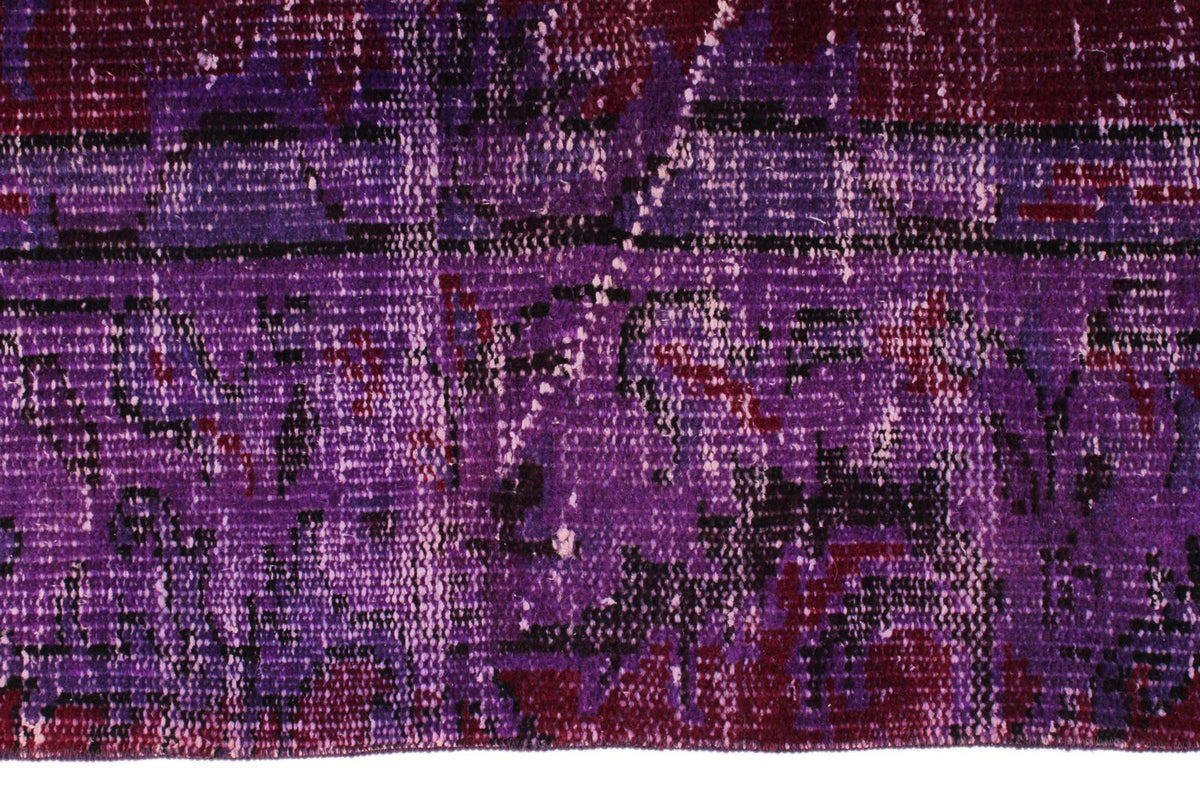 5x9 Purple and Dark Red Turkish Overdyed Rug