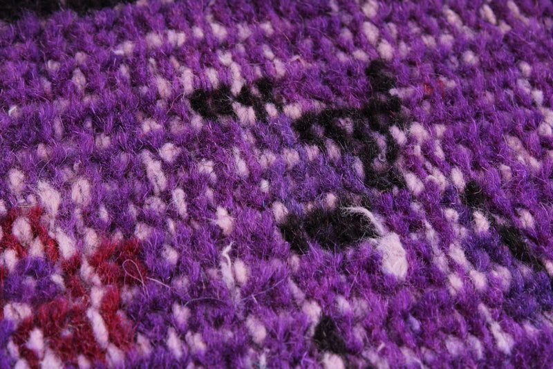 5x9 Purple and Dark Red Turkish Overdyed Rug