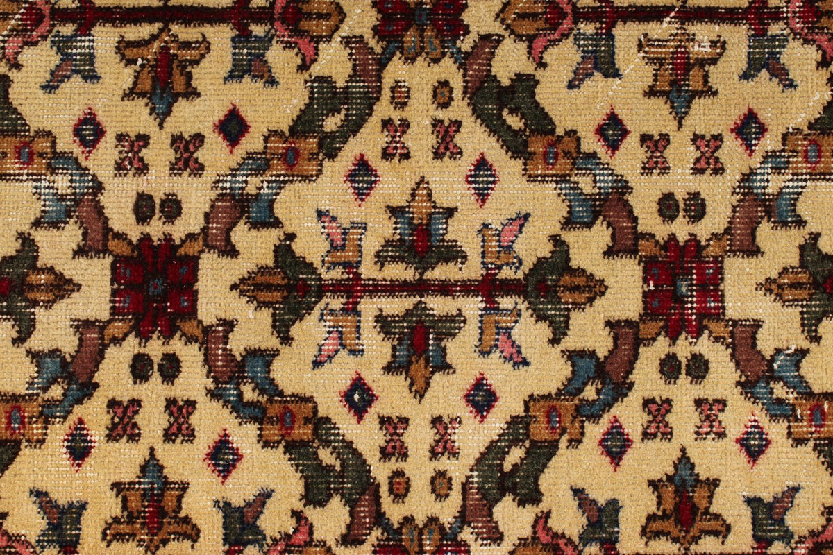 5x9 Beige and Burgundy Turkish Overdyed Rug