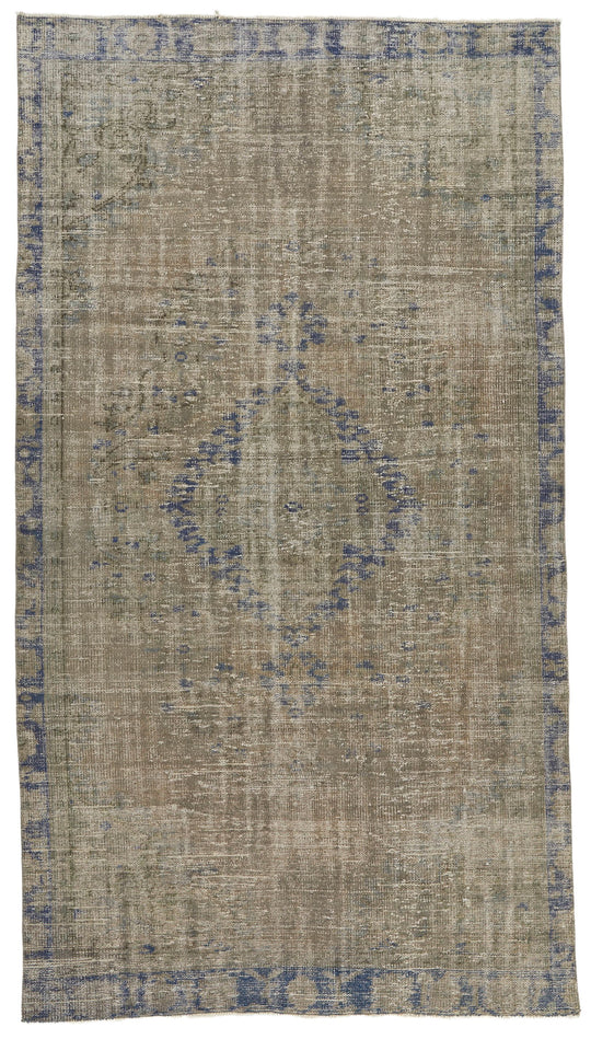 5x10 Brown and Purple Anatolian Turkish Tribal Rug