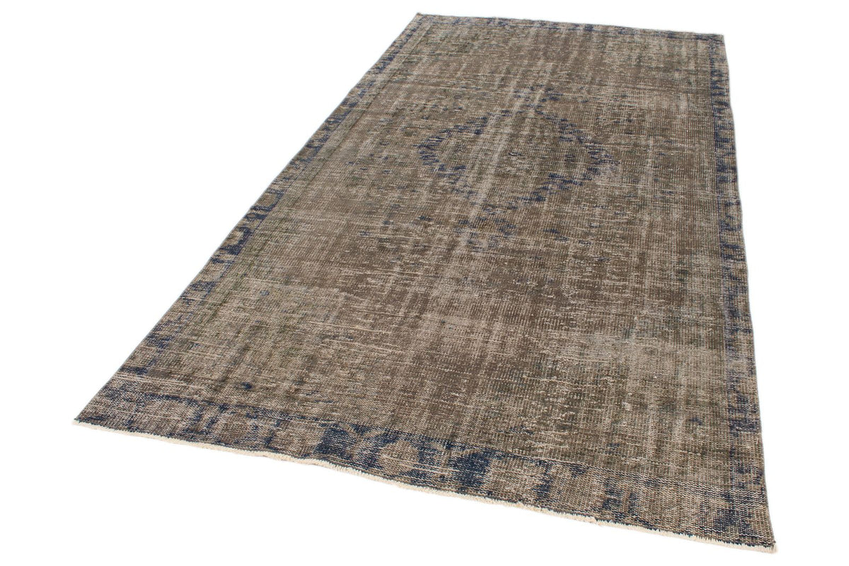 5x10 Brown and Purple Anatolian Turkish Tribal Rug