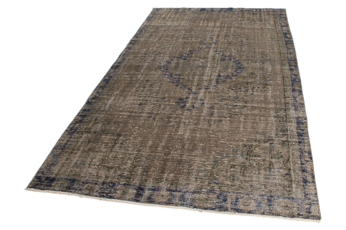5x10 Brown and Purple Anatolian Turkish Tribal Rug