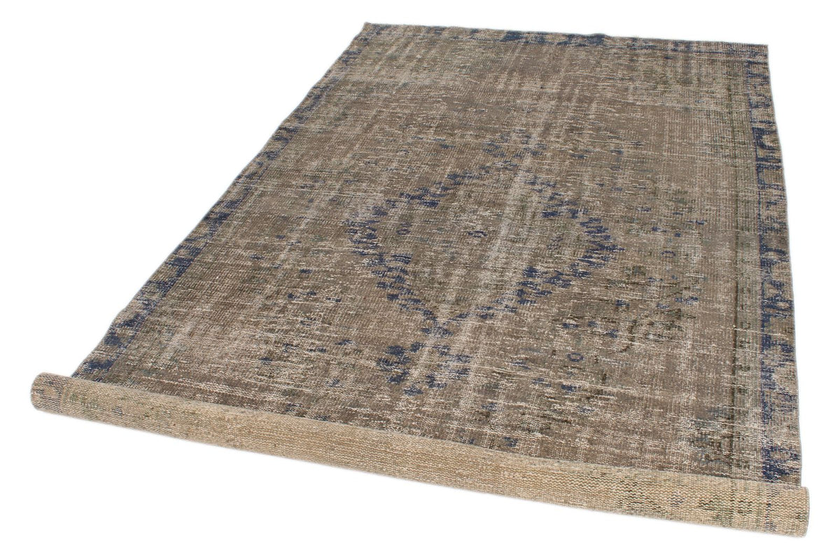 5x10 Brown and Purple Anatolian Turkish Tribal Rug