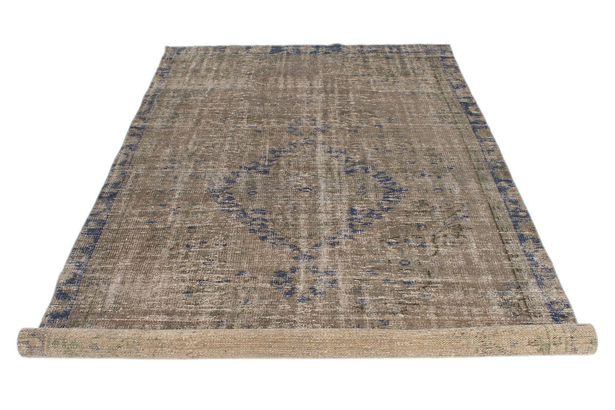 5x10 Brown and Purple Anatolian Turkish Tribal Rug
