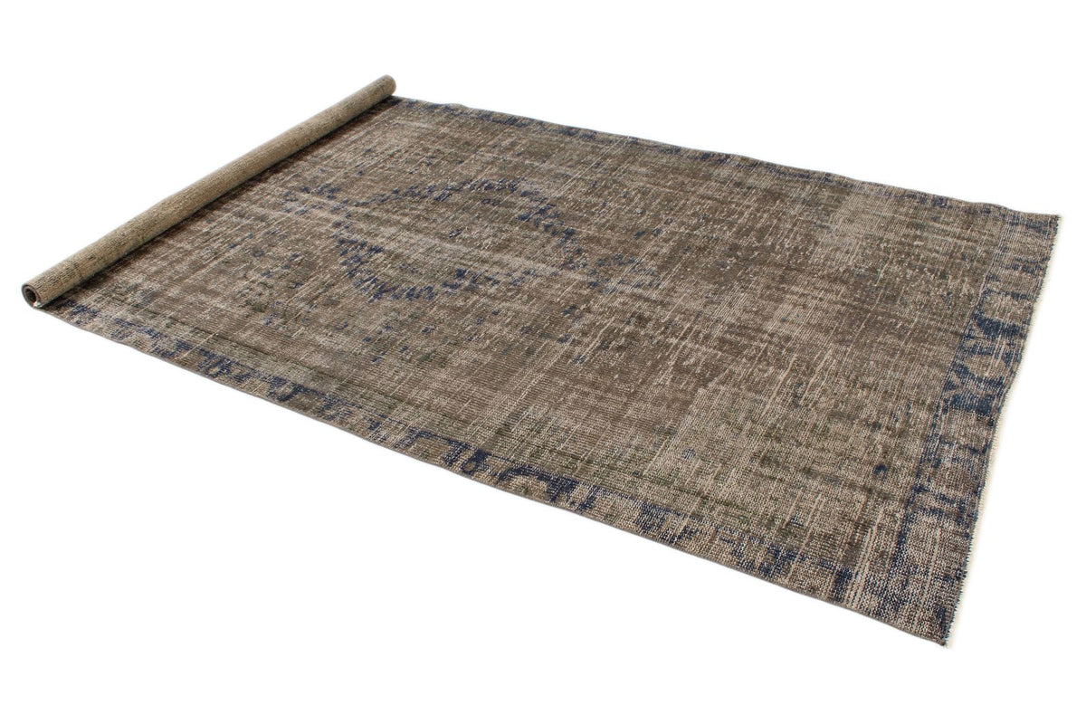 5x10 Brown and Purple Anatolian Turkish Tribal Rug