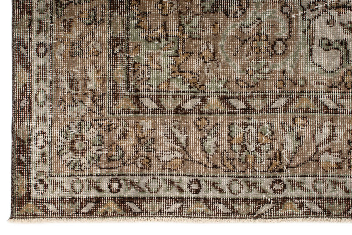 5x9 Brown and Gray Turkish Overdyed Rug