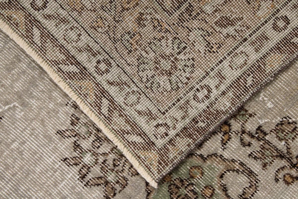 5x9 Brown and Gray Turkish Overdyed Rug