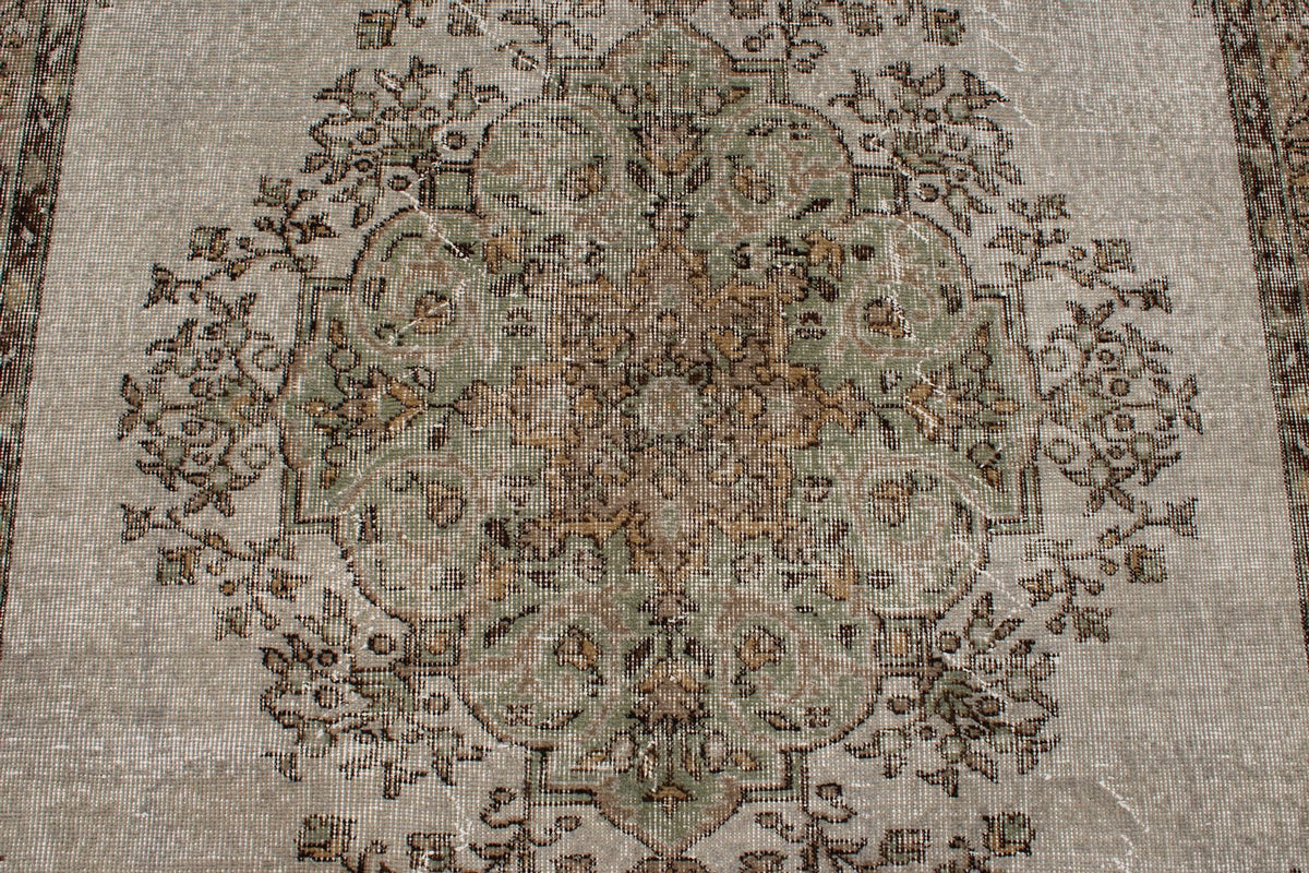 5x9 Brown and Gray Turkish Overdyed Rug