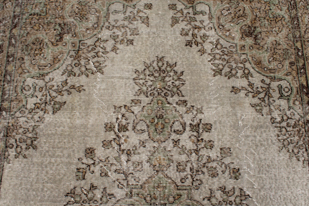5x9 Brown and Gray Turkish Overdyed Rug