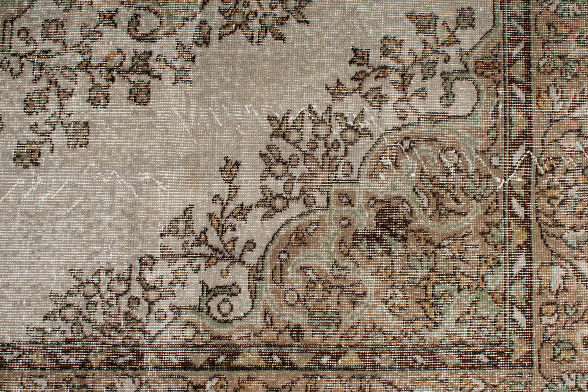 5x9 Brown and Gray Turkish Overdyed Rug